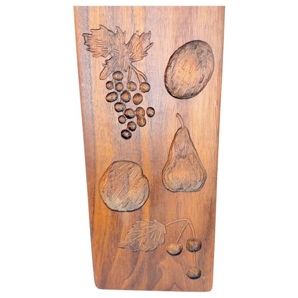 VTG Springerle Double Sided Wood Cookie Mold Press Panel Hangs Fruit Boy Animal - Picture 5 of 10